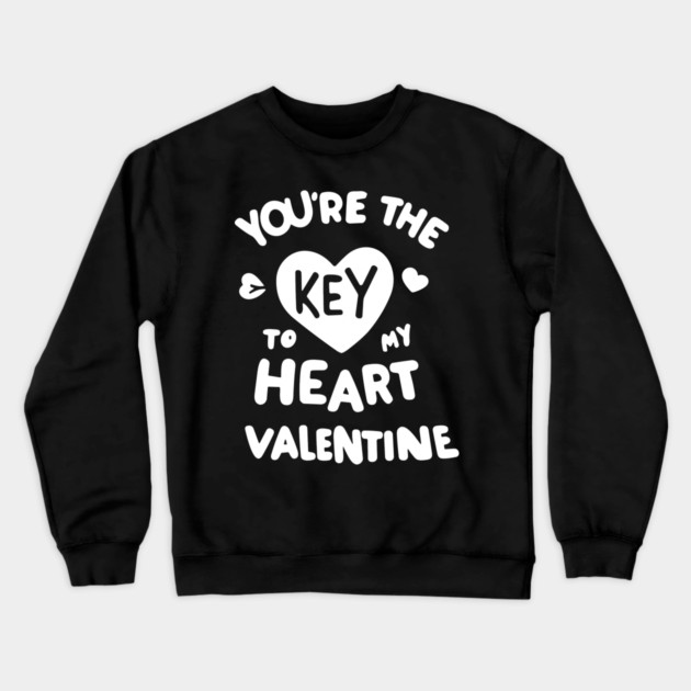 You're the Key to my Heart Valentine Crewneck Sweatshirt by Frank Ring