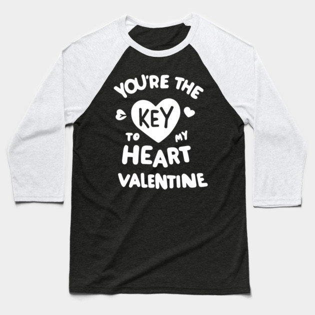 You're the Key to my Heart Valentine Baseball T-Shirt by Frank Ring