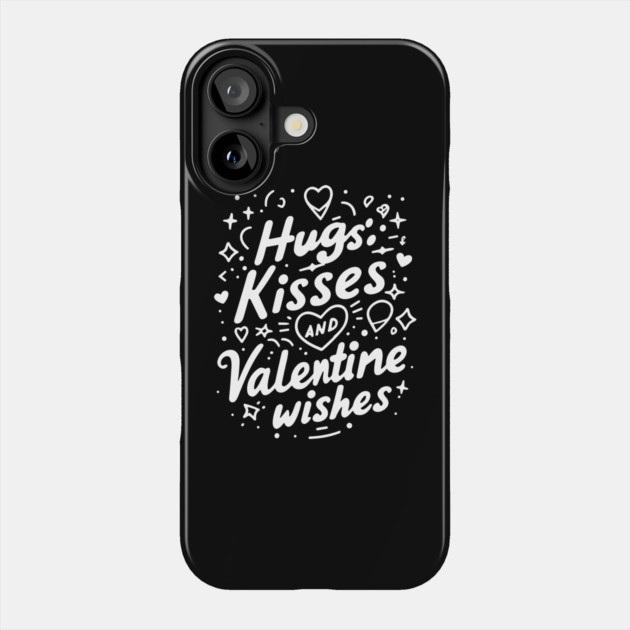 Hugs Kisses Valentine Wishes Phone Case by Frank Ring