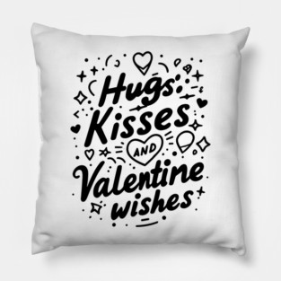 Hugs Kisses Valentine Wishes Pillow