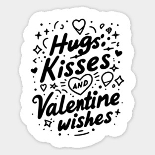 Hugs Kisses Valentine Wishes Sticker