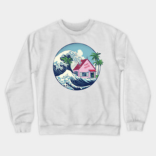 the great wave at kame house Crewneck Sweatshirt