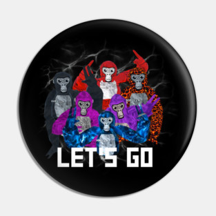 Gorilla Tag Let’s Go Monke Team T-Shirt VR Pin