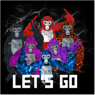 Gorilla Tag Let’s Go Monke Team T-Shirt VR Posters and Art