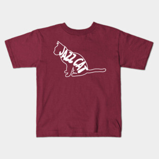 Jazz Cat Typographic Design Kids T-Shirt
