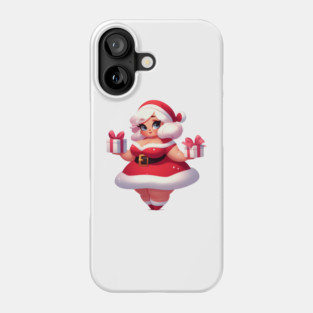 Curvy Mrs. Claus Illustration Phone Case