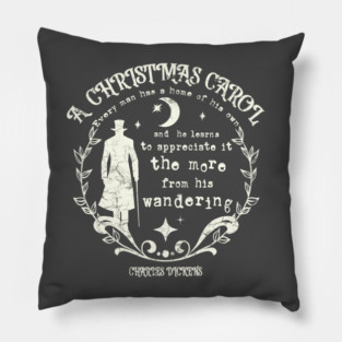 Wandering - A Christmas Carol vintage design Pillow