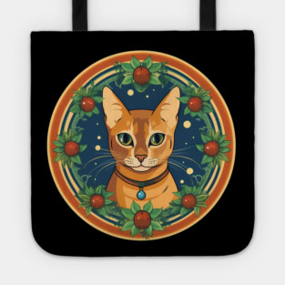 Abyssinian Cat Xmas Ornament, Love Cats Tote