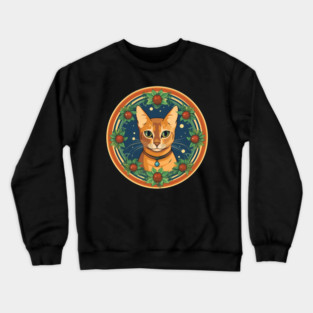 Abyssinian Cat Xmas Ornament, Love Cats Crewneck Sweatshirt