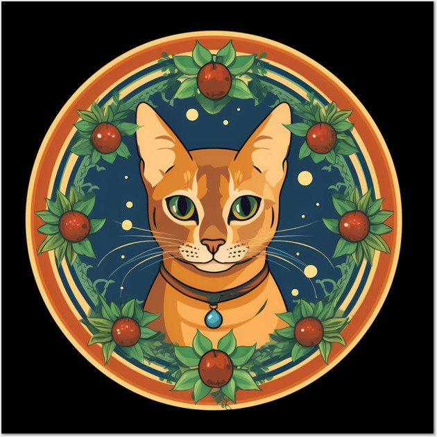 Abyssinian Cat Xmas Ornament, Love Cats Wall Art by logiamerch