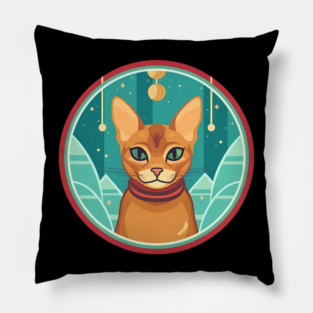 Abyssinian Cat Xmas Ornament, Love Cats Pillow