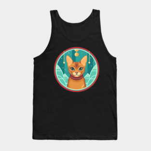 Abyssinian Cat Xmas Ornament, Love Cats Tank Top