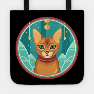 Abyssinian Cat Xmas Ornament, Love Cats Tote