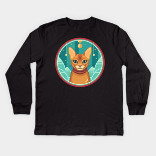 Abyssinian Cat Xmas Ornament, Love Cats Kids Long Sleeve T-Shirt