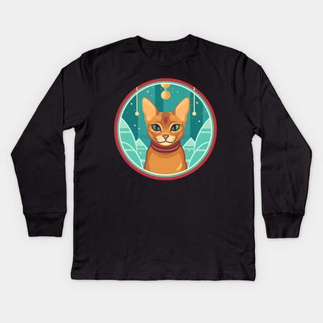Abyssinian Cat Xmas Ornament, Love Cats Kids Long Sleeve T-Shirt by logiamerch