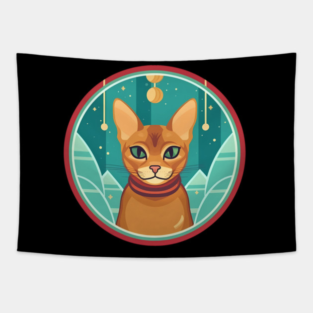 Abyssinian Cat Xmas Ornament, Love Cats Tapestry by logiamerch