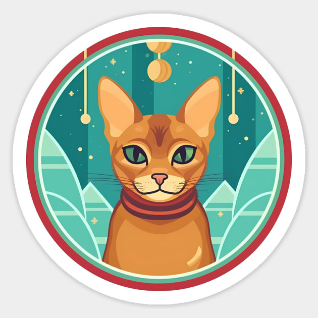 Abyssinian Cat Xmas Ornament, Love Cats Sticker by logiamerch