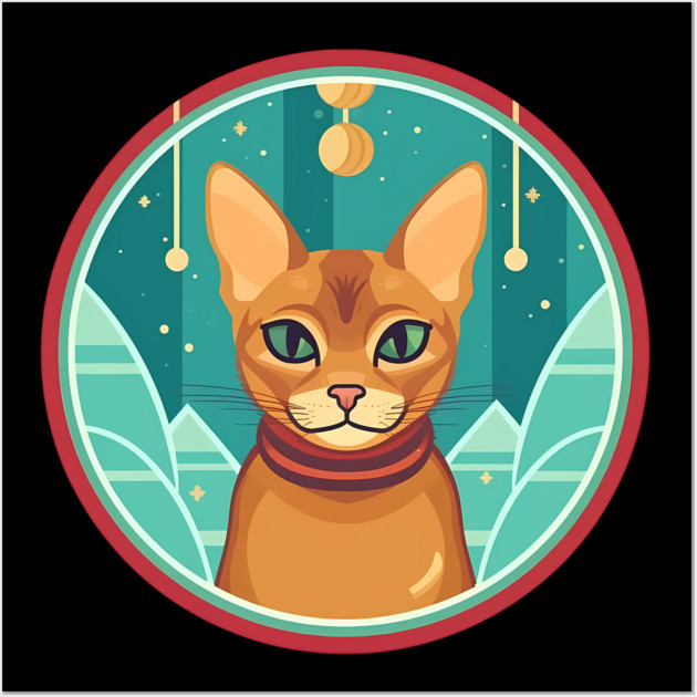 Abyssinian Cat Xmas Ornament, Love Cats Wall Art by logiamerch