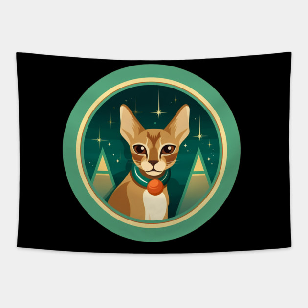 Abyssinian Cat Xmas Ornament, Love Cats Tapestry by logiamerch