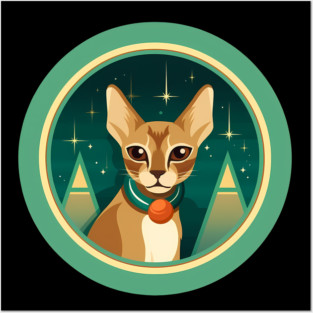 Abyssinian Cat Xmas Ornament, Love Cats Posters and Art