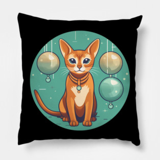 Abyssinian Cat Xmas Ornament, Love Cats Pillow