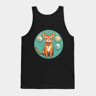 Abyssinian Cat Xmas Ornament, Love Cats Tank Top