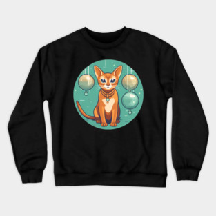 Abyssinian Cat Xmas Ornament, Love Cats Crewneck Sweatshirt