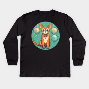 Abyssinian Cat Xmas Ornament, Love Cats Kids Long Sleeve T-Shirt