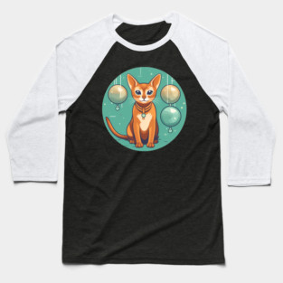 Abyssinian Cat Xmas Ornament, Love Cats Baseball T-Shirt