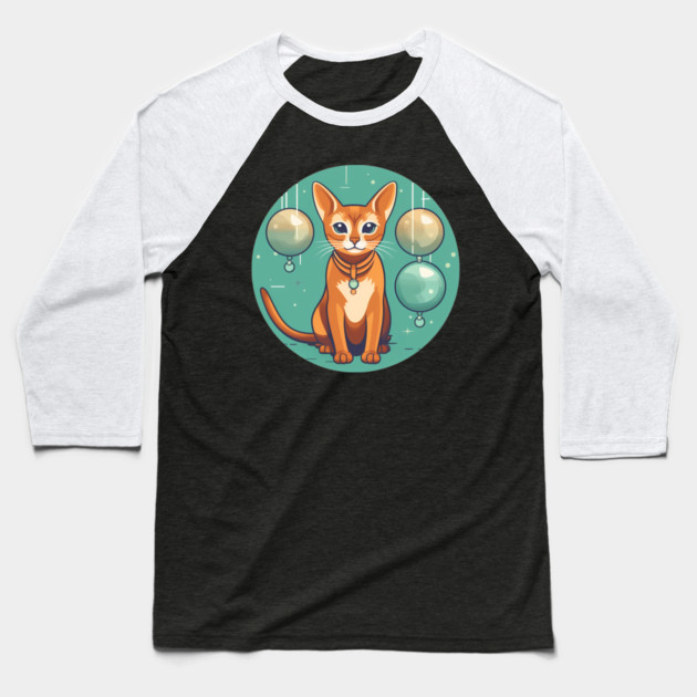 Abyssinian Cat Xmas Ornament, Love Cats Baseball T-Shirt by logiamerch