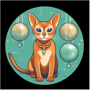 Abyssinian Cat Xmas Ornament, Love Cats Posters and Art