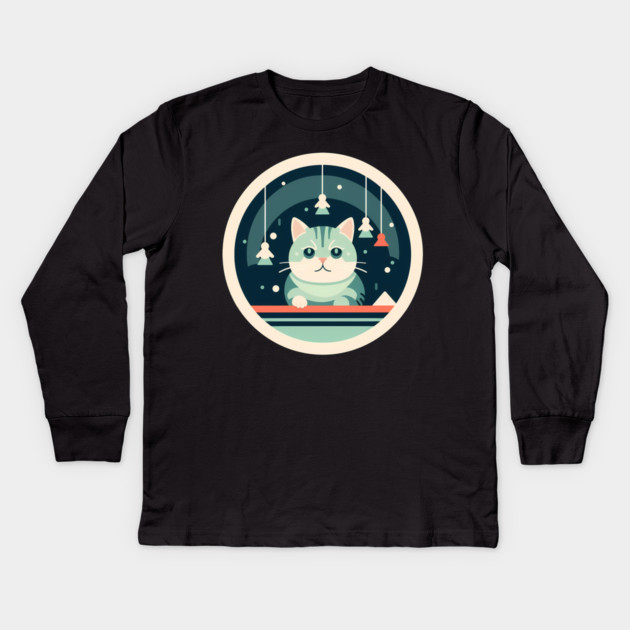American Shorthair Cat Kids Long Sleeve T-Shirt by logiamerch