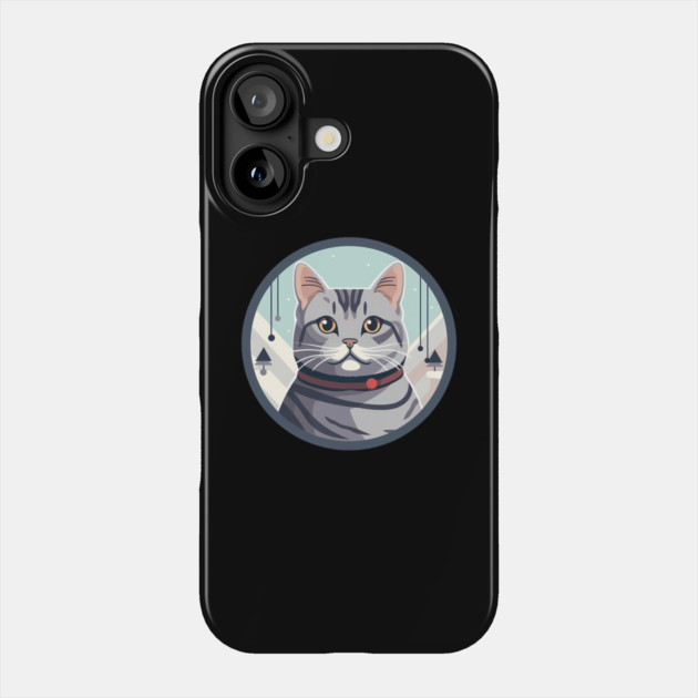 American Shorthair Cat Xmas Ornament Phone Case by logiamerch