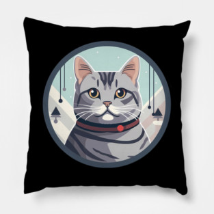 American Shorthair Cat Xmas Ornament Pillow