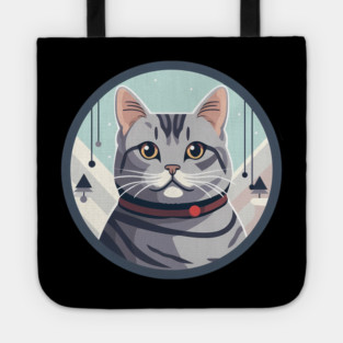 American Shorthair Cat Xmas Ornament Tote