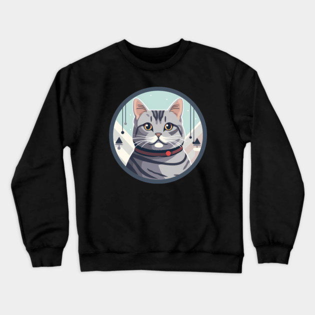 American Shorthair Cat Xmas Ornament Crewneck Sweatshirt by logiamerch