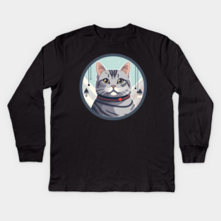 American Shorthair Cat Xmas Ornament Kids Long Sleeve T-Shirt