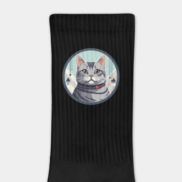 American Shorthair Cat Xmas Ornament by logiamerch