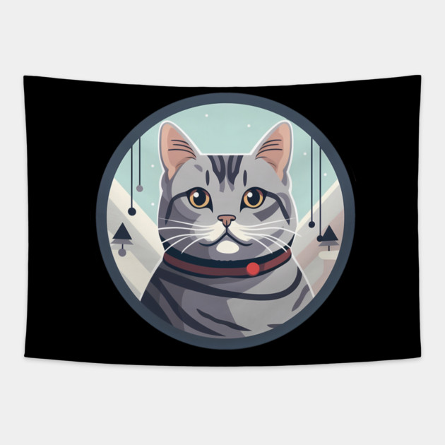 American Shorthair Cat Xmas Ornament Tapestry by logiamerch