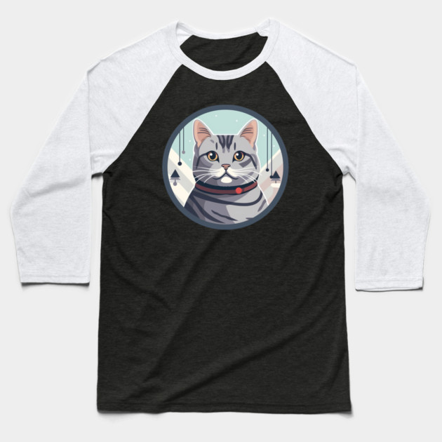 American Shorthair Cat Xmas Ornament Baseball T-Shirt by logiamerch
