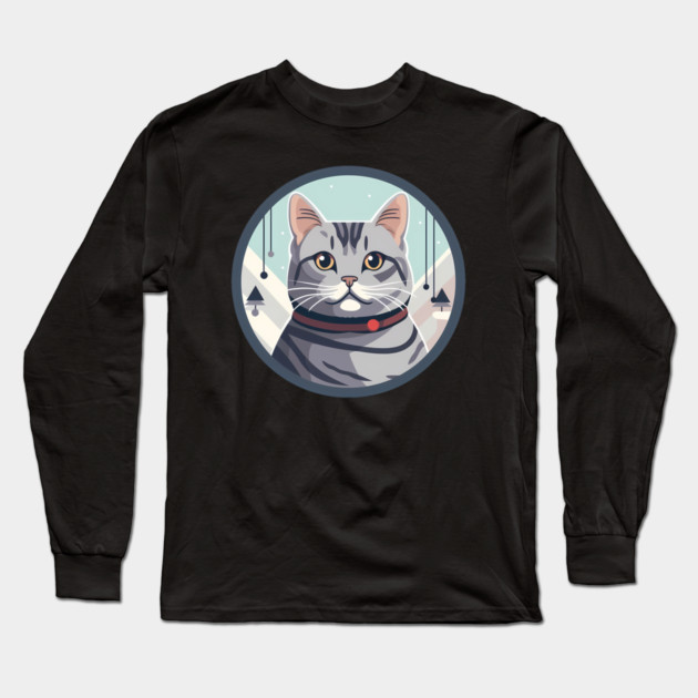 American Shorthair Cat Xmas Ornament Long Sleeve T-Shirt by logiamerch