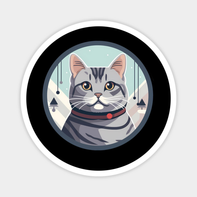 American Shorthair Cat Xmas Ornament Magnet by logiamerch