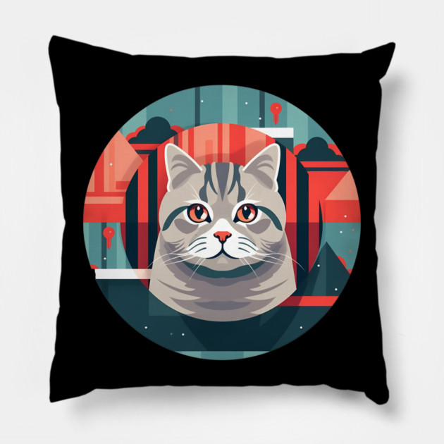 American Shorthair Cat Xmas Ornament Pillow by logiamerch