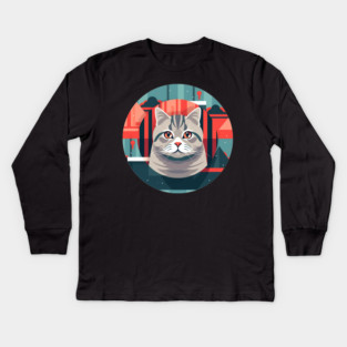 American Shorthair Cat Xmas Ornament Kids Long Sleeve T-Shirt