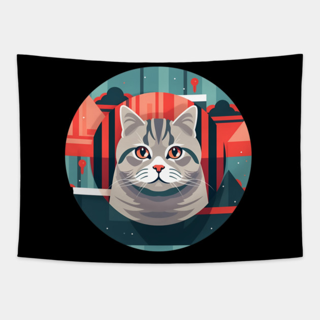 American Shorthair Cat Xmas Ornament Tapestry by logiamerch
