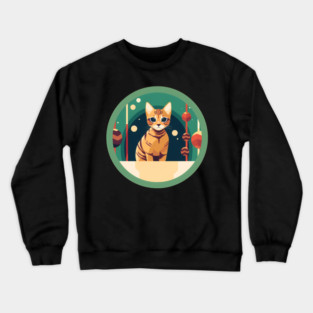 Bengal Cat Xmas Ornament, Love Cats Crewneck Sweatshirt