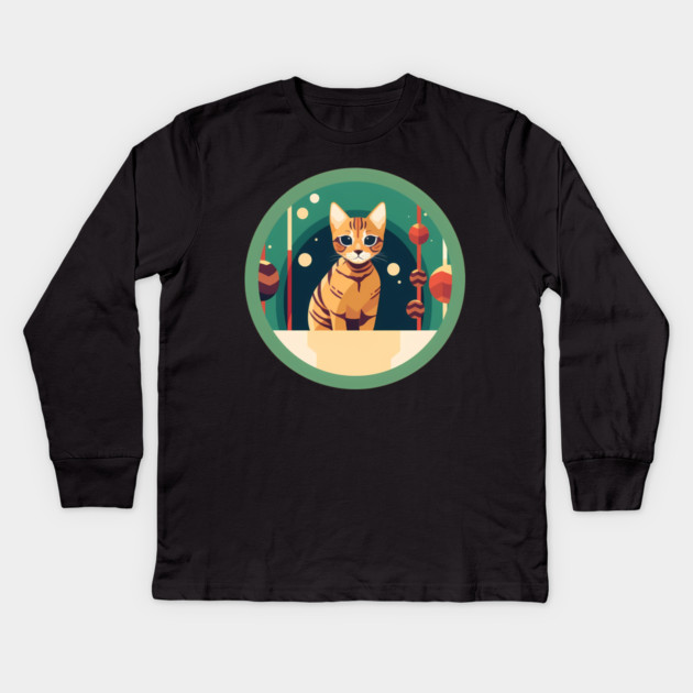 Bengal Cat Xmas Ornament, Love Cats Kids Long Sleeve T-Shirt by logiamerch