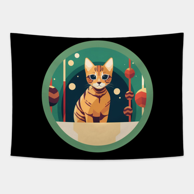 Bengal Cat Xmas Ornament, Love Cats Tapestry by logiamerch