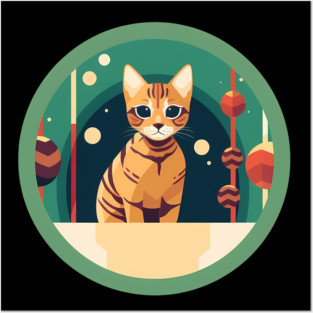 Bengal Cat Xmas Ornament, Love Cats Posters and Art