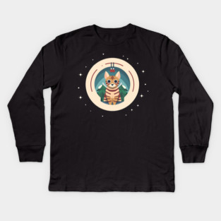 Bengal Cat Xmas Ornament, Love Cats Kids Long Sleeve T-Shirt